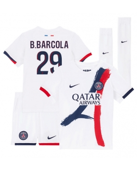 Billige Fotballdrakt Paris Saint-Germain Bradley Barcola #29 Replika Bortedraktsett Barn 2025-26 Kortermet (med bukser)
